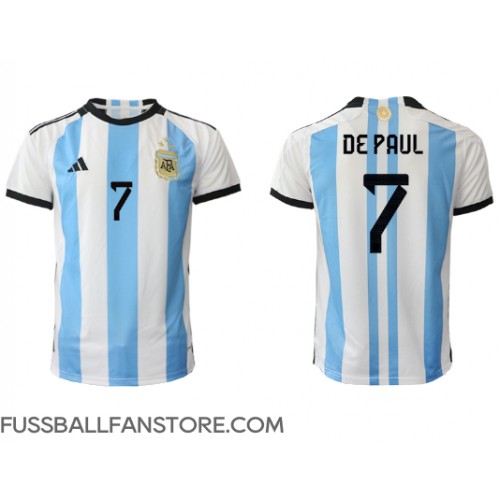 Argentinien Rodrigo de Paul #7 Replik Heimtrikot WM 2022 Kurzarm